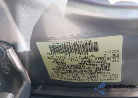 2010 Nissan Versa 1.8S из США, поврежденный, VIN 3N1BC1AP2AL382623